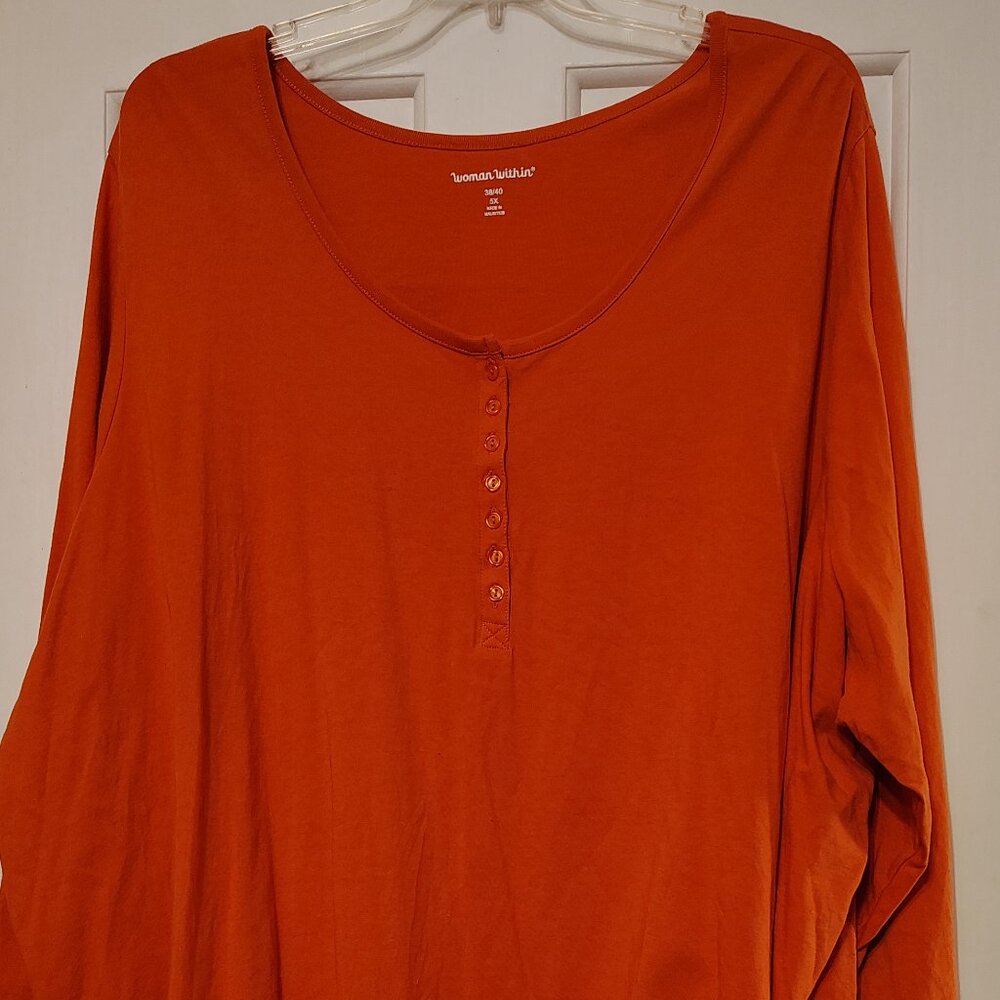 Womens plus size Henley tee